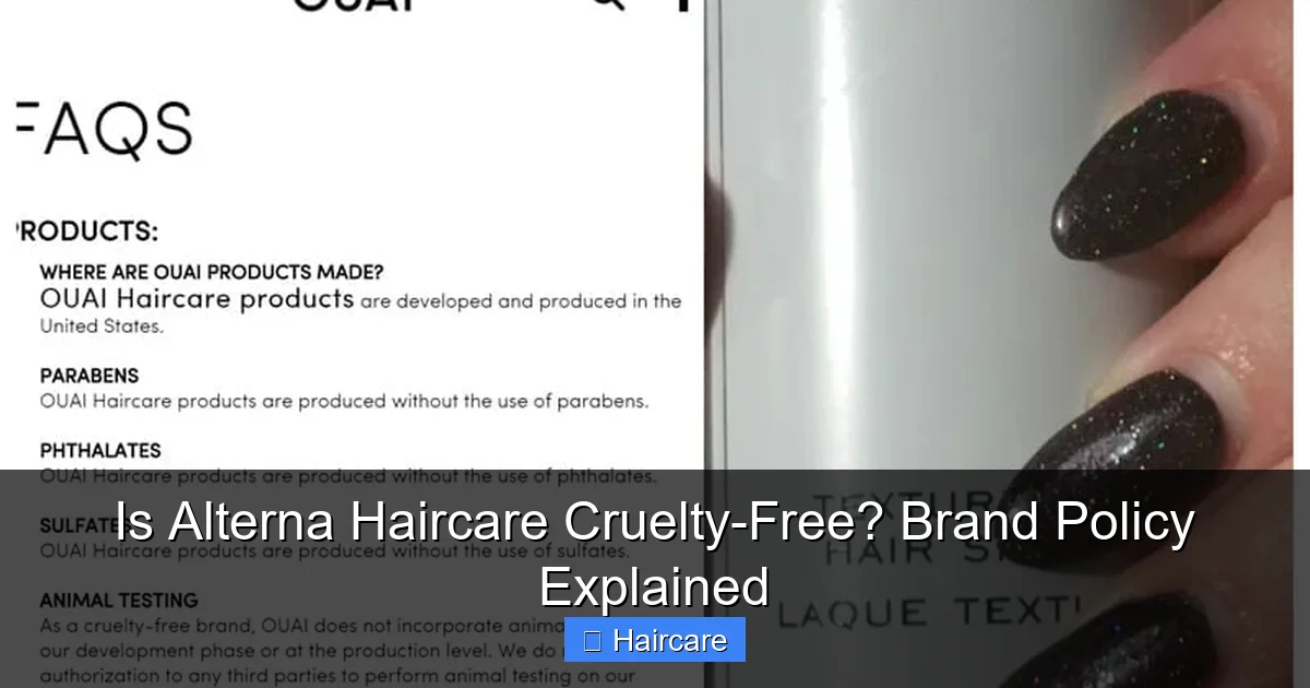 Is Alterna Haircare Cruelty-Free? Brand Policy Explained - content2 visual guide