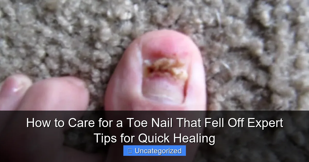 How to Care for a Toe Nail That Fell Off Expert Tips for Quick Healing